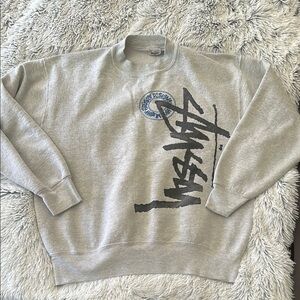 Stussy Gray Crewneck Sweater size L